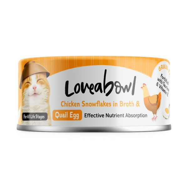 Loveabowl Chicken Snowflakes in Broth with Quail Egg Wet Cat Food, 70g