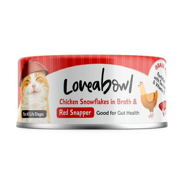 Loveabowl Chicken Snowflakes in Broth with Red Snapper Wet Cat Food, 70g
