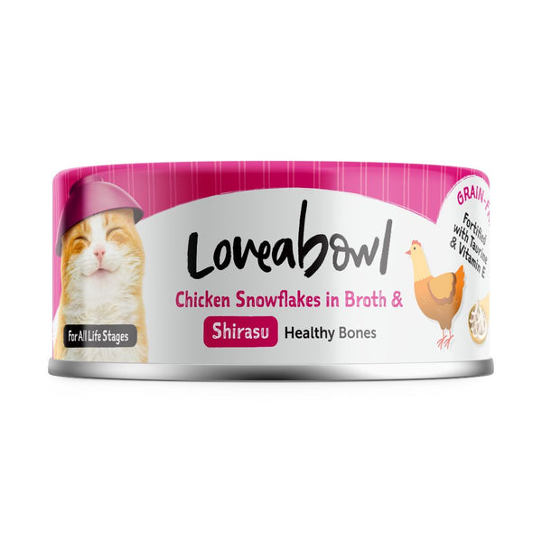 Loveabowl Chicken Snowflakes in Broth with Shirasu Wet Cat Food, 70g