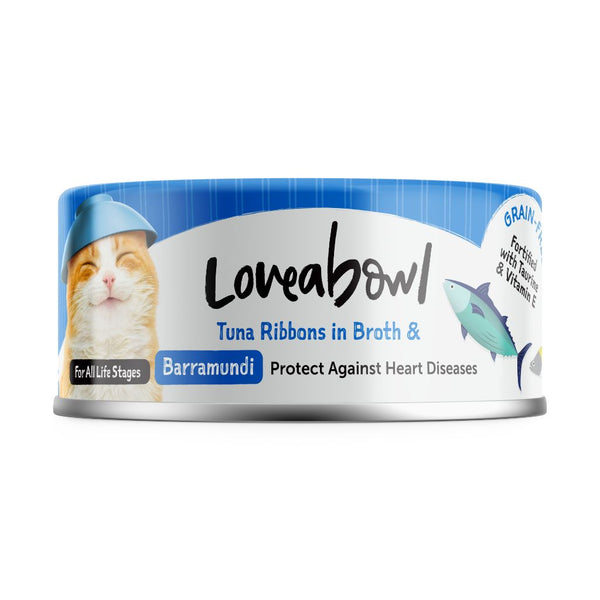 Loveabowl Tuna Ribbons in Broth with Barramundi Wet Cat Food, 70g