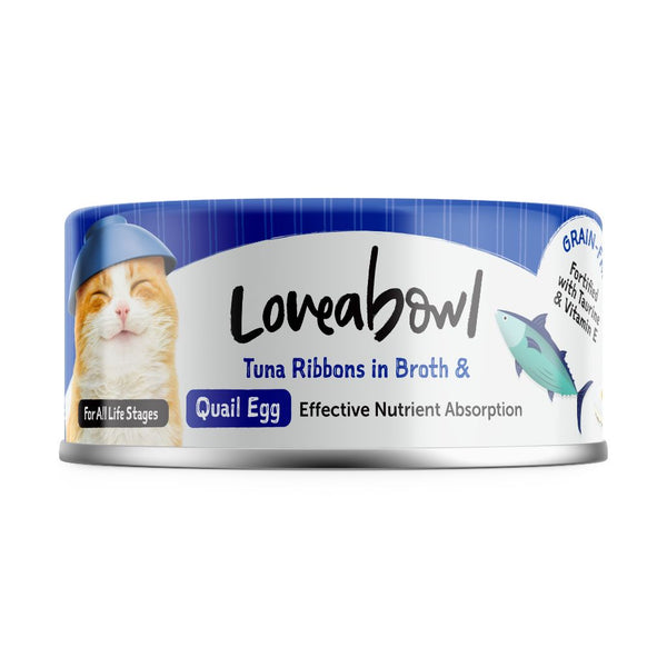 Loveabowl Tuna Ribbons in Broth with Quail Egg Wet Cat Food, 70g