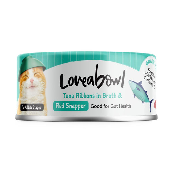 Loveabowl Tuna Ribbons in Broth with Red Snapper Wet Cat Food, 70g