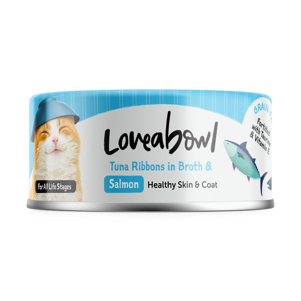 Loveabowl Tuna Ribbons in Broth with Salmon Wet Cat Food, 70g