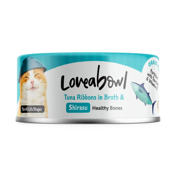 Loveabowl Tuna Ribbons in Broth with Shirasu Wet Cat Food, 70g