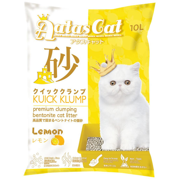 Aatas Cat Kuick Klump Lemon Bentonite Cat Litter, 10L