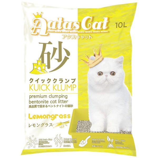 Aatas Cat Kuick Klump Lemongrass Bentonite Cat Litter, 10L x 6