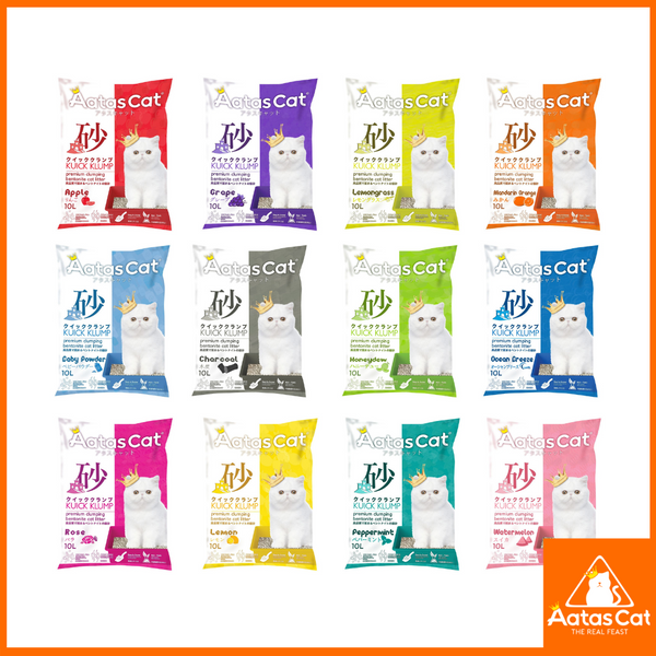 [12 Bags Bundle] Aatas Cat Kuick Klump Bentonite Cat Litter, 10L x 12