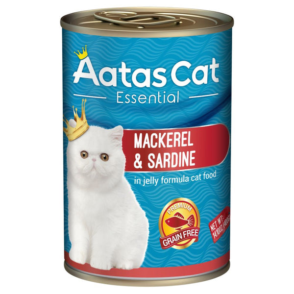 Aatas Cat Essential Mackerel & Sardine in Jelly Wet Cat Food, 400g