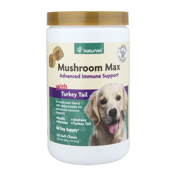 Naturvet Mushroom Max with Turkey Tail Soft Chews Pet Supplement (2 Sizes)