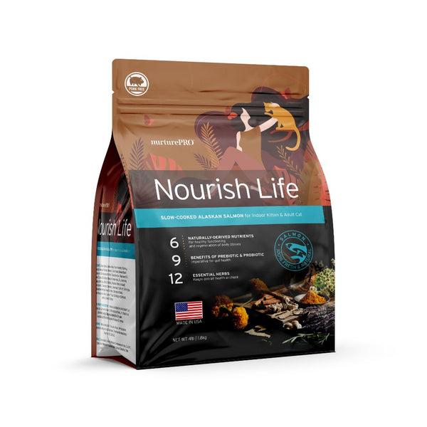 Nurture Pro Nourish Life Alaskan Salmon Formula for Indoor Kitten & Adult Dry Cat Food (3 Sizes)