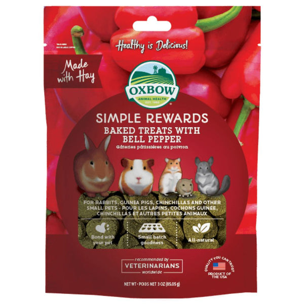 Oxbow Simple Rewards Baked Treats with Bell Pepper for Small Animals, 85g
