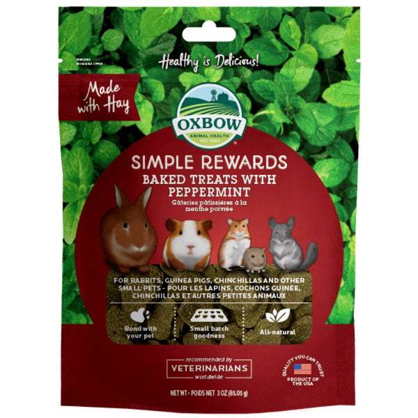 Oxbow Simple Rewards Baked Treats with Peppermint for Small Animals, 85g