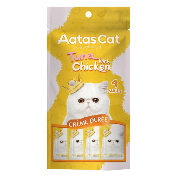 Aatas Cat Creme Puree Tuna with Chicken Creamy Cat Treats (2 Sizes)