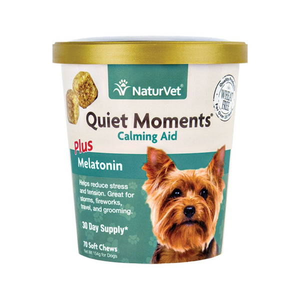 Naturvet Quiet Moments® Calming Aid Plus Melatonin Soft Chews Dog Supplement, 70 ct.