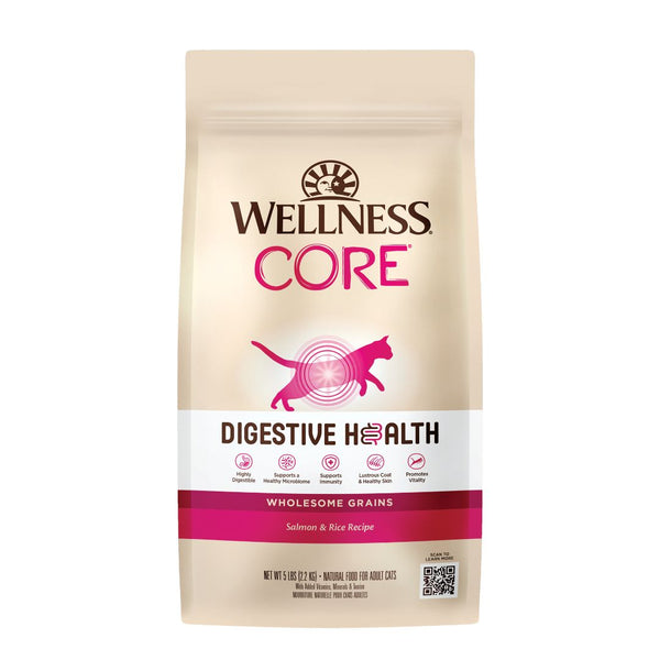 Wellness CORE Digestive Health Wholesome Grains Salmon & Rice Recipe Dry Cat Food (2 Sizes)