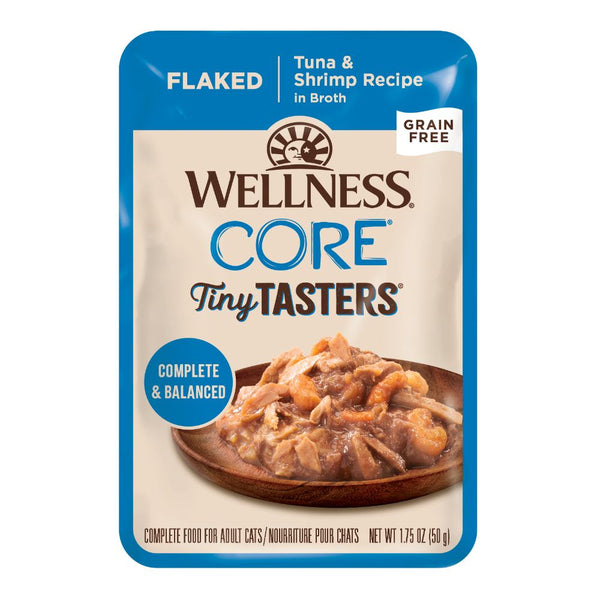 Wellness Core Tiny Tasters Flaked Tuna & Shrimp Wet Cat Food, 50g