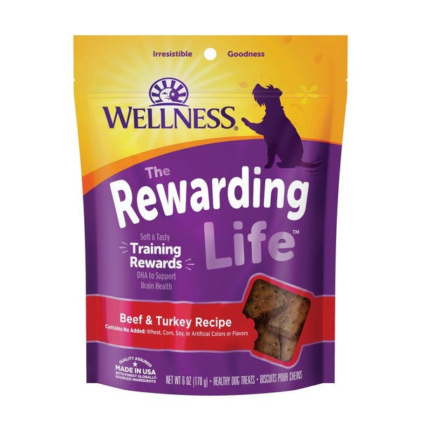 Wellness Rewarding Life Beef & Turkey Grain-Free Soft Dog Treats, 170g