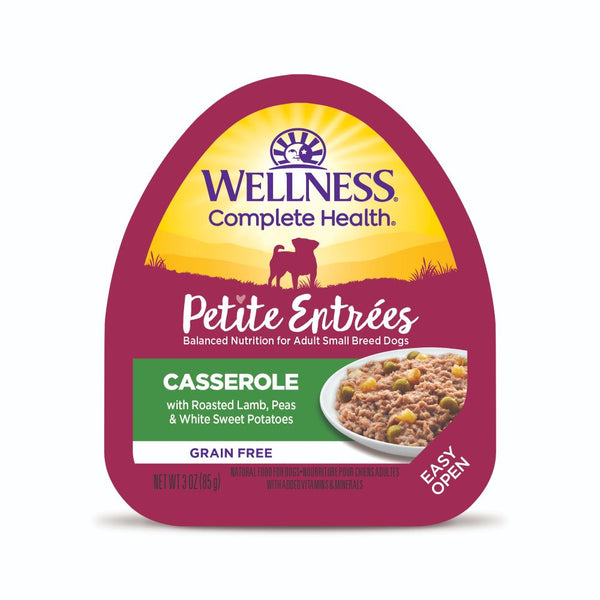 Wellness Petite Entrees Casserole with Roasted Lamb, Peas & White Sweet Potatoes Grain-Free Wet Dog Food, 85g