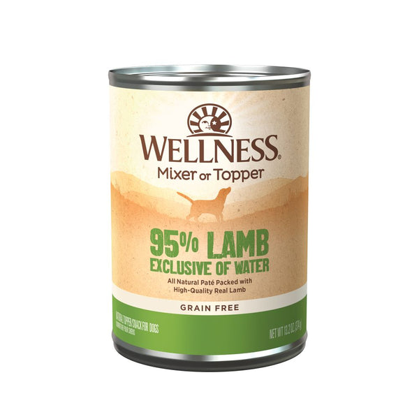 Wellness 95 Percent Lamb Canned Dog Food Topper, 374g