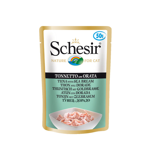 Schesir Tuna with Seabream in Jelly Pouch Wet Cat Food, 50g