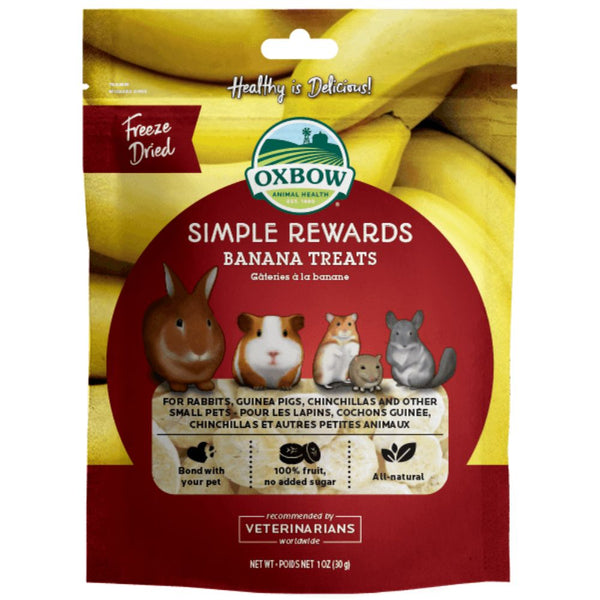Oxbow Simple Rewards Freeze-Dried Bananas Small Animals Treats, 30g