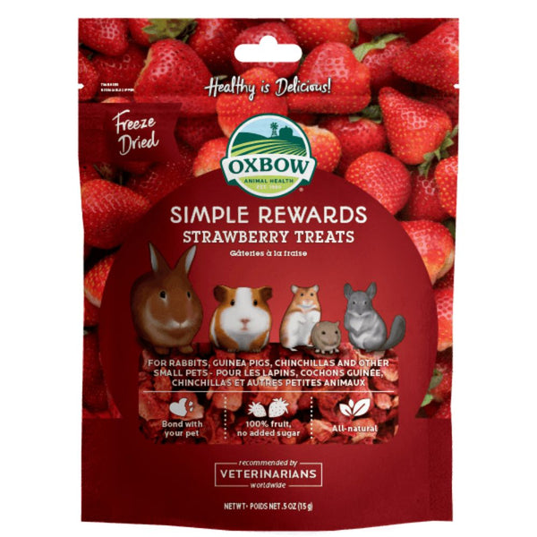 Oxbow Simple Rewards Freeze-Dried Strawberry Small Animals Treats, 15g
