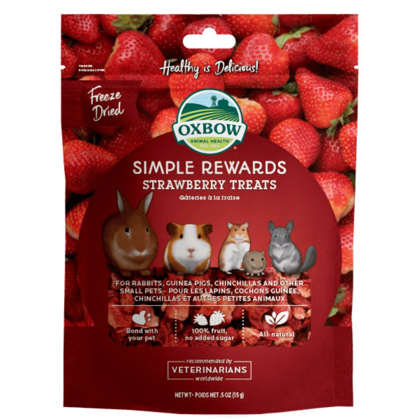 Oxbow Simple Rewards Freeze-Dried Strawberry Small Animals Treats, 15g
