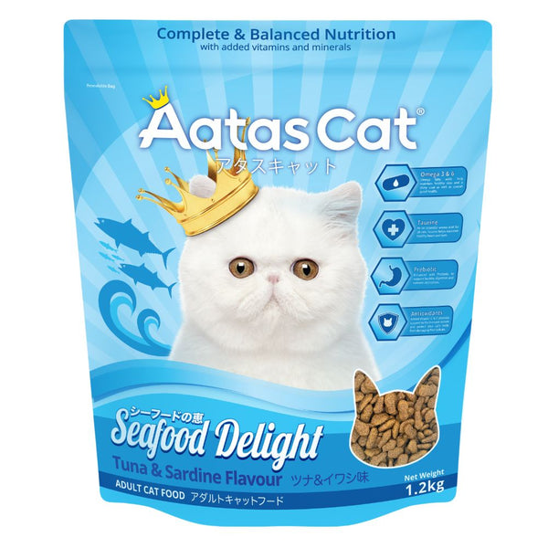 Aatas Cat Seafood Delight Tuna & Sardine Flavour Dry Cat Food (2 Sizes)