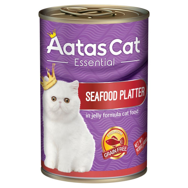 Aatas Cat Essential Seafood Platter in Jelly Wet Cat Food, 400g