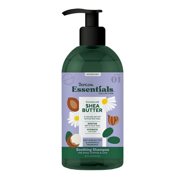 TropiClean Essentials Shea Butter Pet Shampoo, 16oz