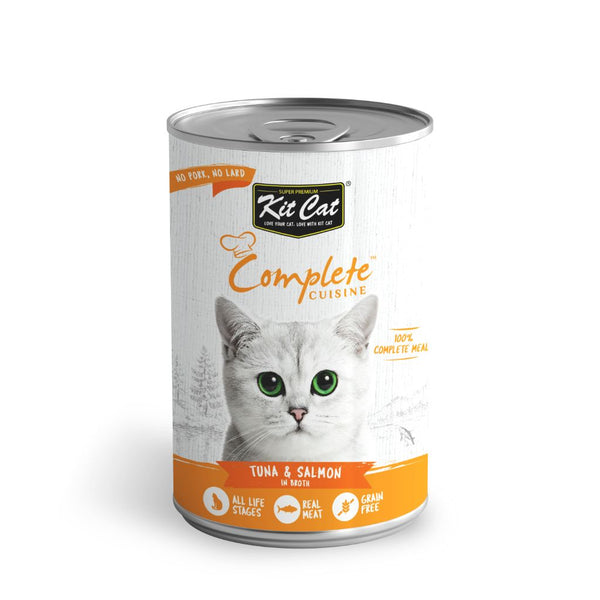 Kit Cat Complete Cuisine Tuna & Salmon in Broth Wet Cat Food, 150g