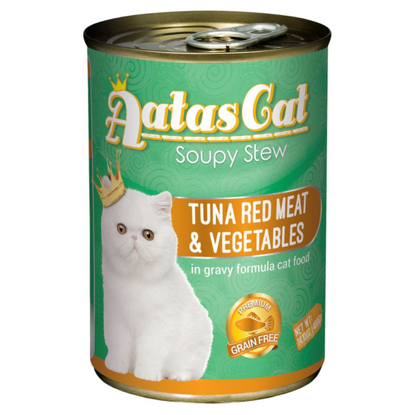 Aatas Cat Soupy Stew Tuna Red Meat with Vegetables in Gravy Wet Cat Food, 400g