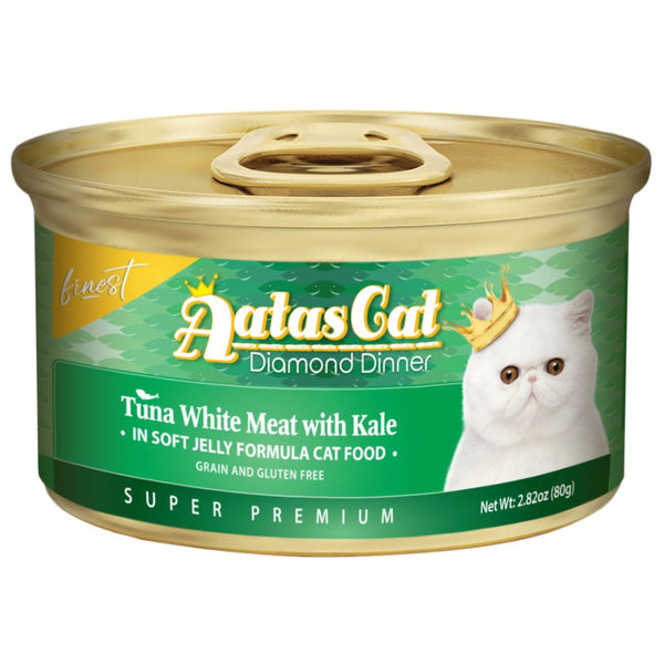 Aatas Cat Finest Diamond Dinner Tuna with Kale in Soft Jelly Wet Cat Food, 80g