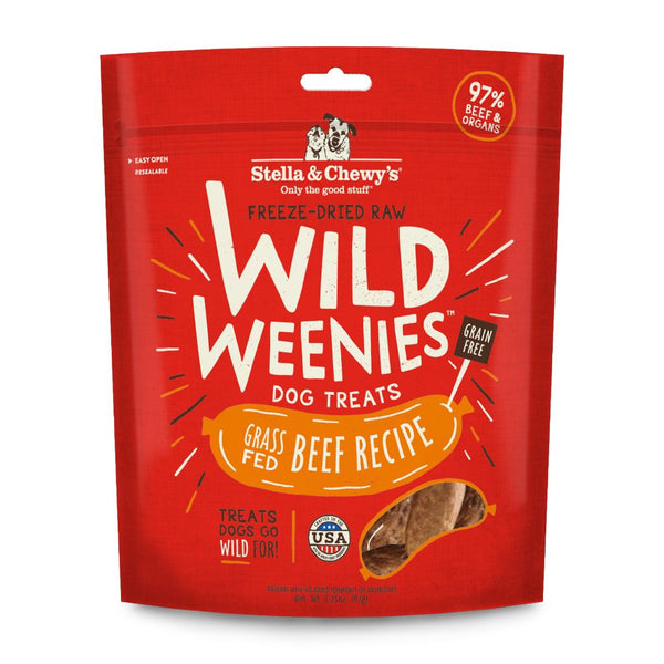 Stella & Chewy's Wild Weenies Beef Recipe Freeze-Dried Raw Dog Treats, 3.25oz