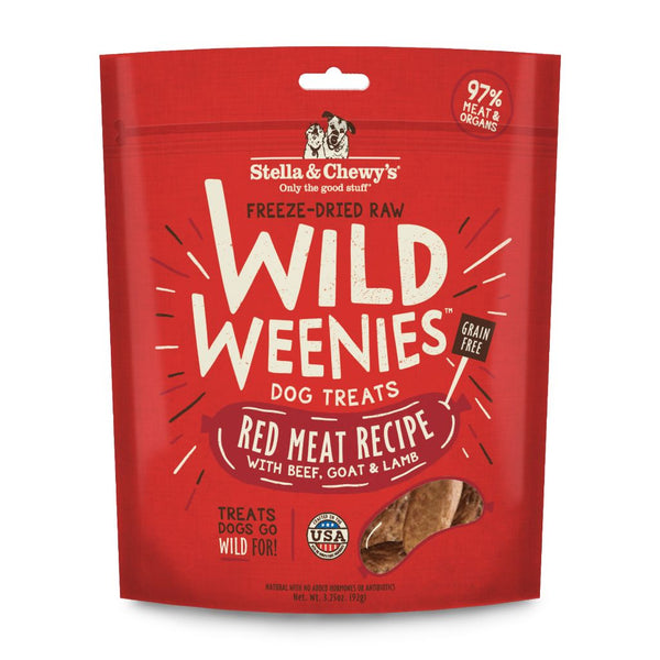 Stella & Chewy's Wild Weenies Red Meat Recipe Freeze-Dried Raw Dog Treats, 3.25oz
