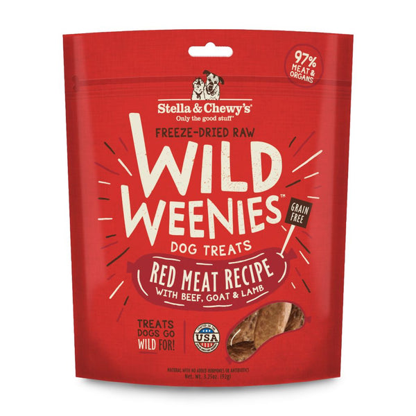 Stella & Chewy's Wild Weenies Red Meat Recipe Freeze-Dried Raw Dog Treats, 3.25oz