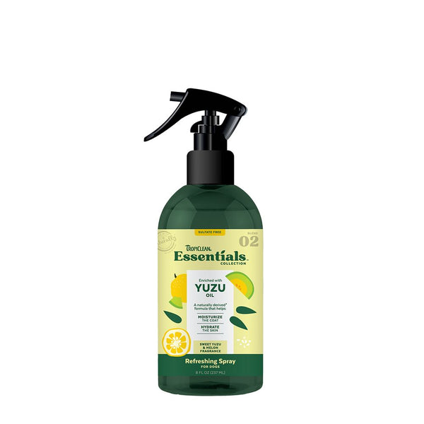 TropiClean Essentials Yuzu Fruit Deodorizing Spray for Dogs, 8oz