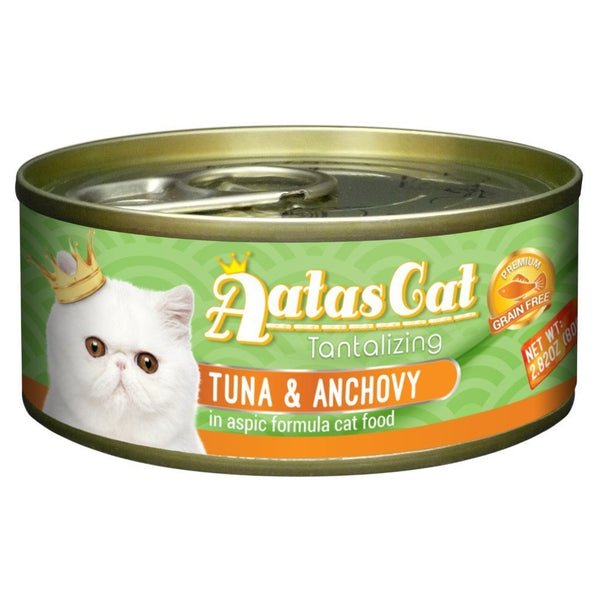 Aatas Cat Tantalizing Tuna & Anchovy in Aspic Canned Cat Food, 80g.Happy Hoomans 