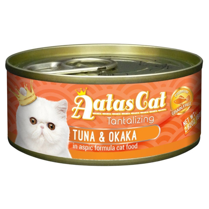 Aatas Cat Tantalizing Tuna & Okaka in Aspic Canned Cat Food, 80g.Happy Hoomans 