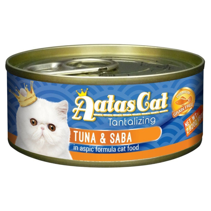 Aatas Cat Tantalizing Tuna & Saba in Aspic Canned Cat Food, 80g.Happy Hoomans 