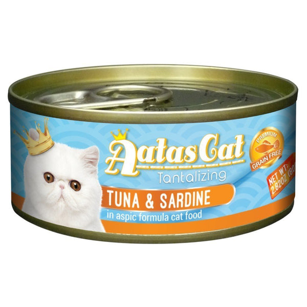 Aatas Cat Tantalizing Tuna & Sardine in Aspic Canned Cat Food, 80g.Happy Hoomans 