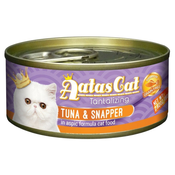 Aatas Cat Tantalizing Tuna & Snapper in Aspic Canned Cat Food, 80g.Happy Hoomans 