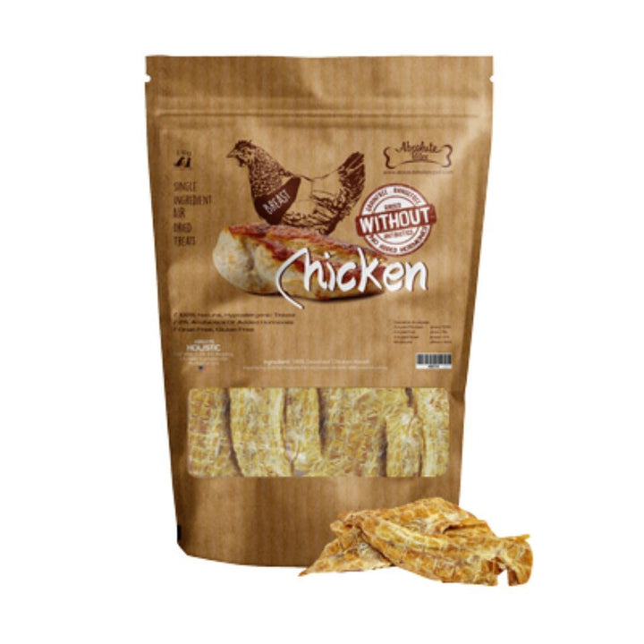 Absolute Bites Air-Dried Chicken Breast Pet Treats (2 Sizes).Happy Hoomans 