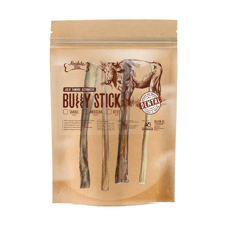 Absolute Bites Bully Sticks Air-Dried Dog Treats (3 Sizes).Happy Hoomans 