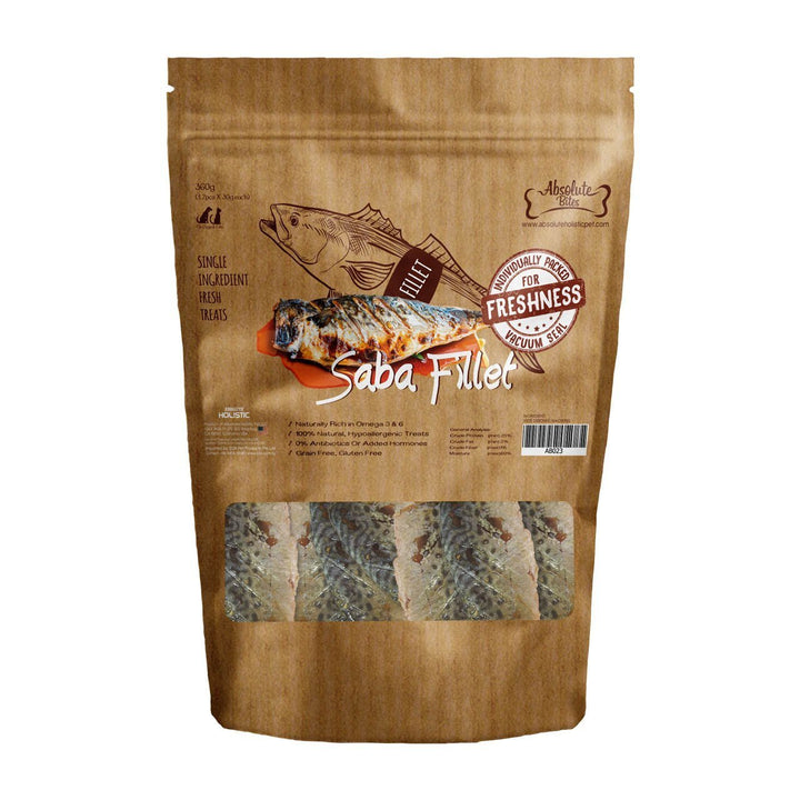 Absolute Bites Fresh Cuts Saba Fillet Pet Treats, 360g.Happy Hoomans 
