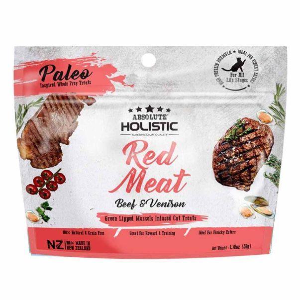 Absolute Holistic Air-Dried Beef & Venison Cat Treats, 50g.Happy Hoomans 