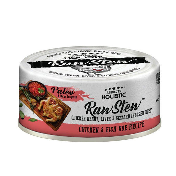 Absolute Holistic Raw Stew Chicken & Fish Roe Recipe Wet Pet Food, 80g.Happy Hoomans 