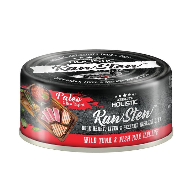 Absolute Holistic Raw Stew Wild Tuna & Fish Roe Recipe Wet Pet Food, 80g.Happy Hoomans 
