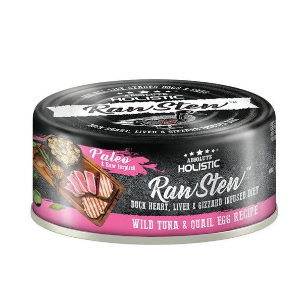 Absolute Holistic Raw Stew Wild Tuna & Quail Egg Recipe Wet Pet Food, 80g.Happy Hoomans 