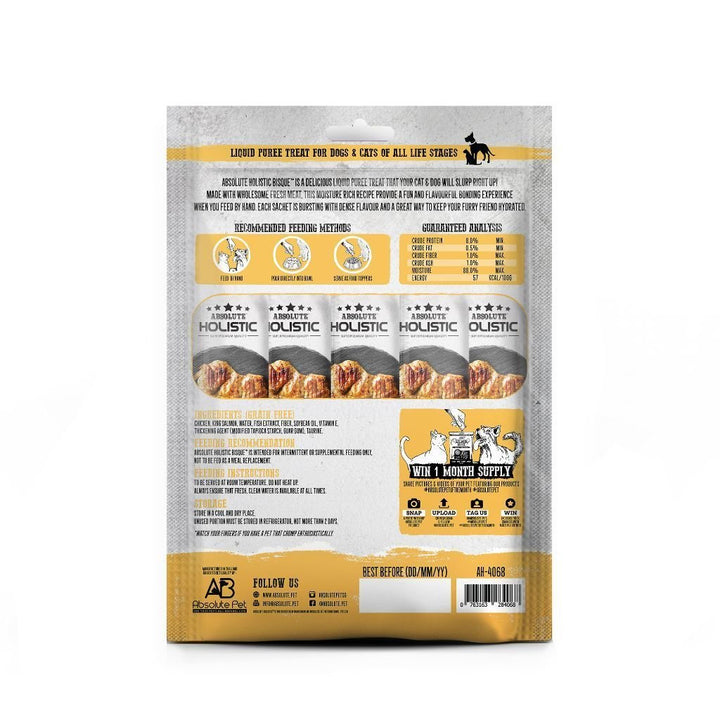 Absolute Holistic Salmon Bisque Chicken & King Salmon Pet Soup Treat, 5x12g - Happy Hoomans